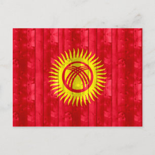 Wooden Kyrgyz Flag Postcard