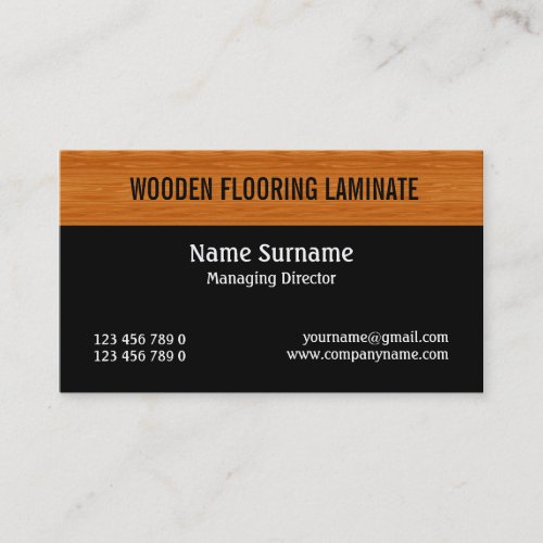 Wooden laminate wood flooring PERSONALIZE Business Cards