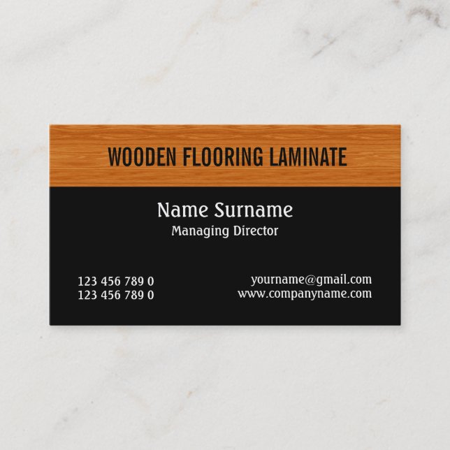 Wooden laminate wood flooring PERSONALIZE Business Card (Front)