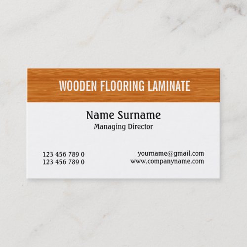 Wooden laminate wood flooring PERSONALIZE Business Card