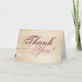 Wooden Letterpress Thank You Card