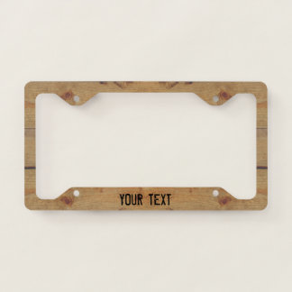 "Wooden" License Plate Frame with your Text