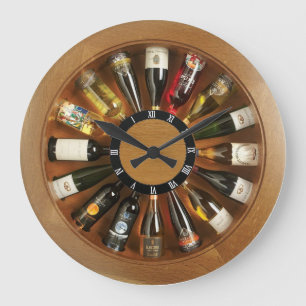 wooden liquor wheel wall clock