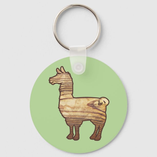 Wooden Llama Keychain (Front)