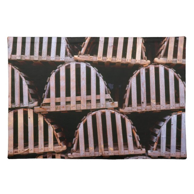 Wooden Lobster Traps Horizontal Cloth Placemat (Front)