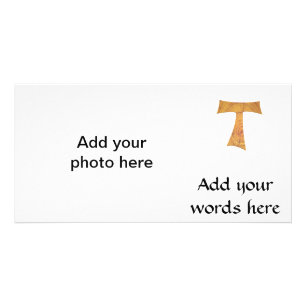 Wooden Look Franciscan Tau Cross Card