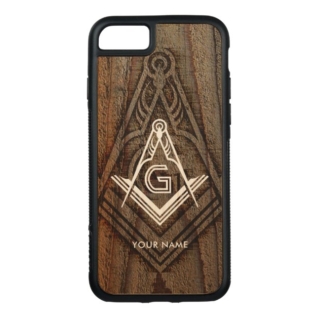 Wooden Masonic Phone Case | Freemason Gift Ideas (Back)