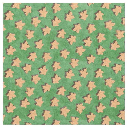 Wooden Meeple on Green  Game Night Fabric