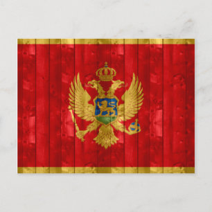 Wooden Montenegrin Flag Postcard