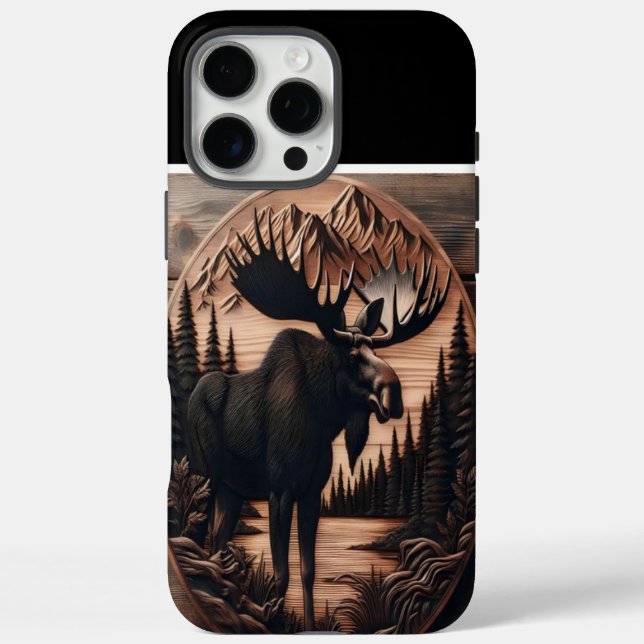 Wooden Moose Carving Case-Mate iPhone Case (Back)