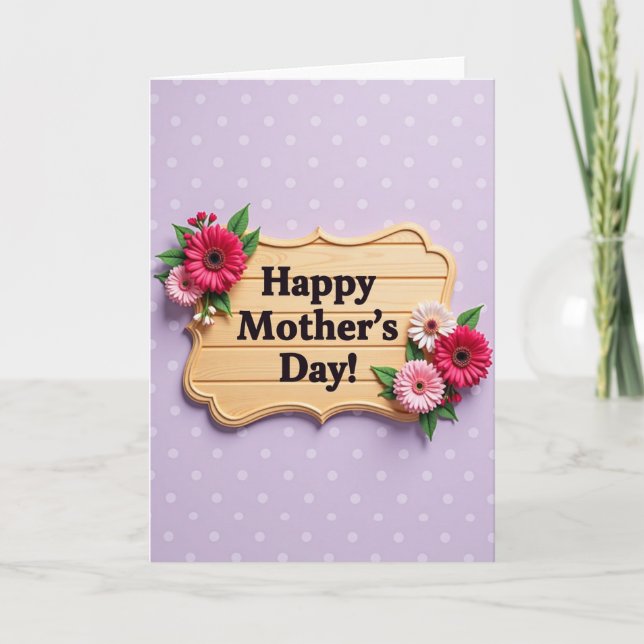 Wooden Mothers Day Card (Front)