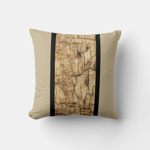 Wooden Motif accent Black and Tan Throw Pillow