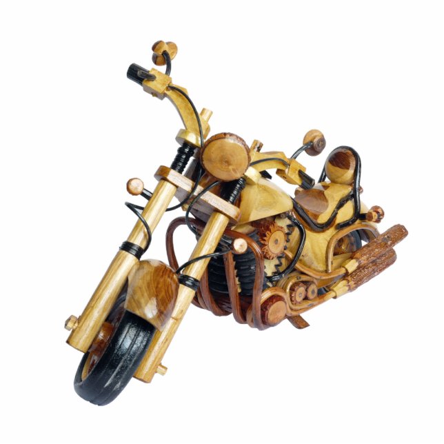 Wooden motorcycle statuette (Front)