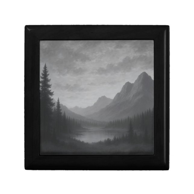 Wooden Mountain Escape Jewelry Box (Front)