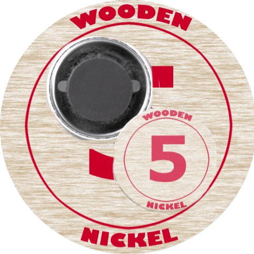 Wooden Nickel Magnet
