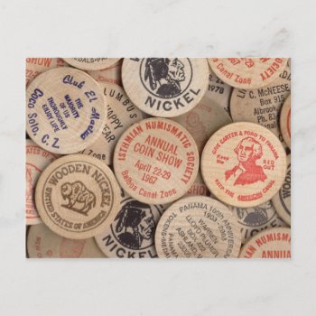 Wooden Nickels Postcard by Captain_Panama at Zazzle