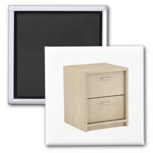 Wooden nightstand with two drawers magnet