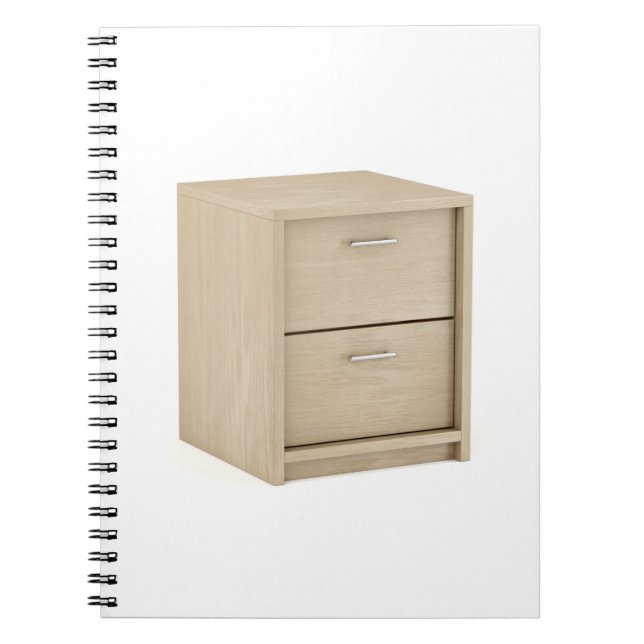 Wooden nightstand with two drawers notebook (Front)