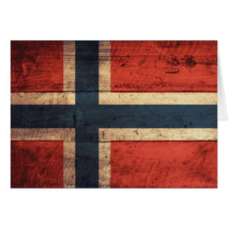 Wooden Norway Flag Cards