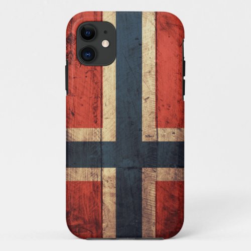 Wooden Norway Flag iPhone 11 Case