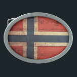 Wooden Norway Flag Oval Belt Buckle<br><div class="desc">Norway Flag; Norwegian; Norge; norske;</div>