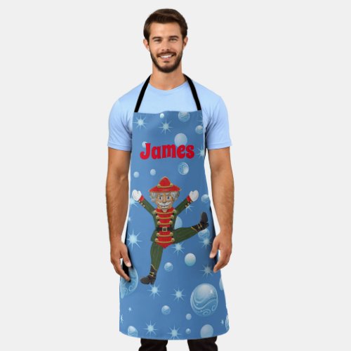 Wooden Nutcracker in red  green Custom Christmas Apron