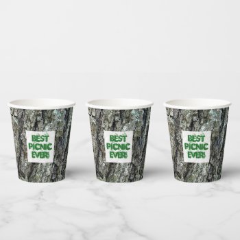 Wooden Old Pine Bark Any Text Paper Cup by KreaturFlora at Zazzle