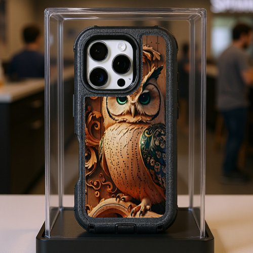 Wooden Owl Carving iPhone 16 Pro Case
