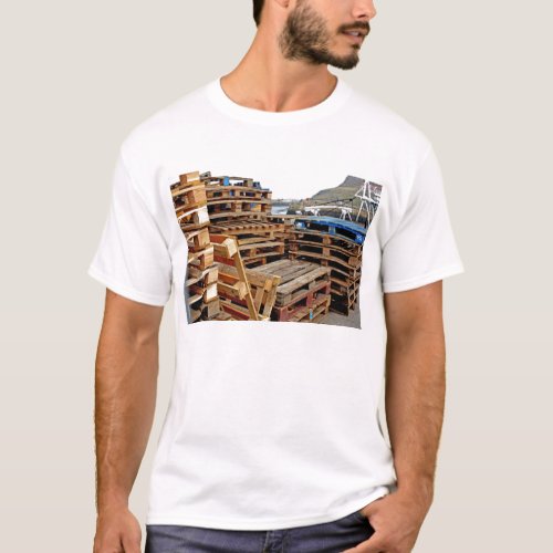 Wooden Pallets on the Dock Adult Tee Shirt White