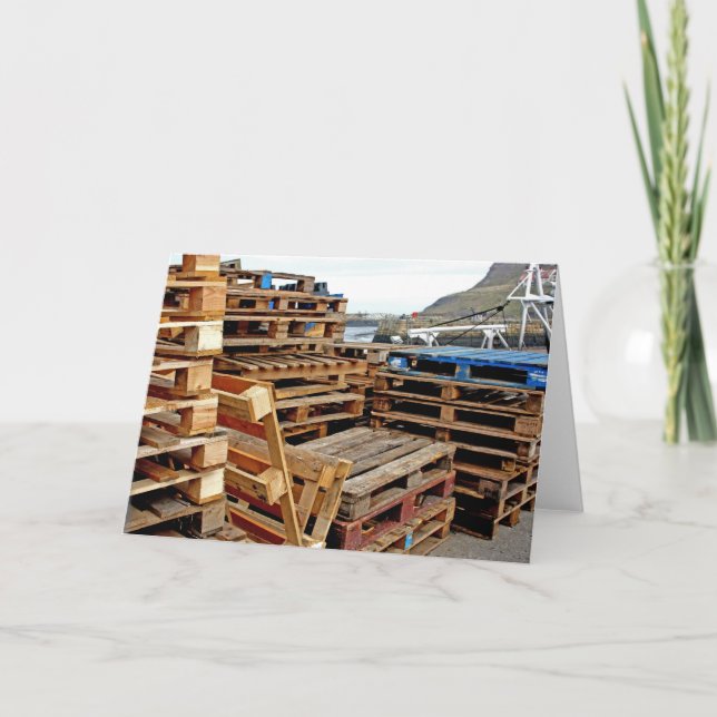 Wooden Pallets on the Dock Card (Front)