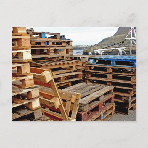 Wooden Pallets on the Dock Post Card