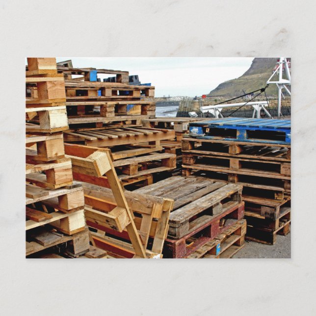 Wooden Pallets on the Dock Post Card (Front)