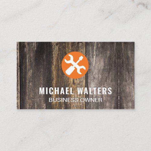 Wooden Panels  Hardware Fix Tools Business Card