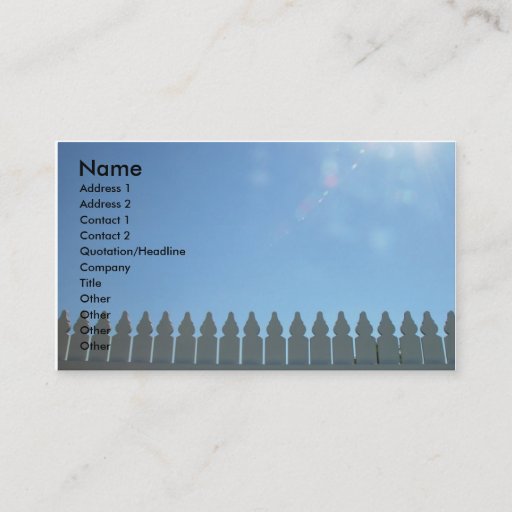 Customizable Wooden Picket Fence Business Card