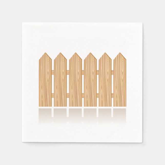 Wooden Picket Fence Paper Napkins (Front)