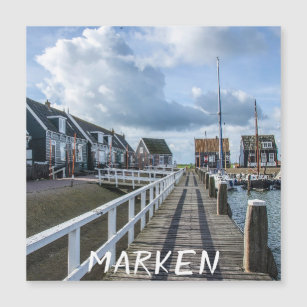 Wooden pier in Marken, Netherlands Magnet