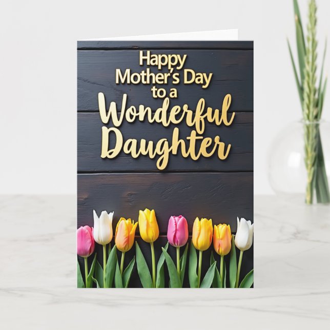 Wooden Plank Golden Letters Card (Front)