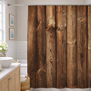 Wooden Planks Boards Shower Curtain