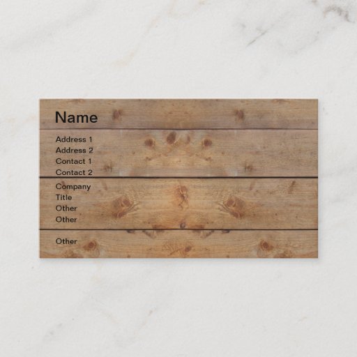 Customizable Wooden Planks Business Card Templates