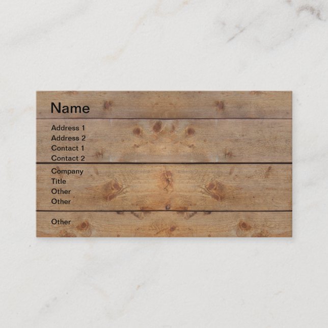 Wooden Planks Business Card (Front)