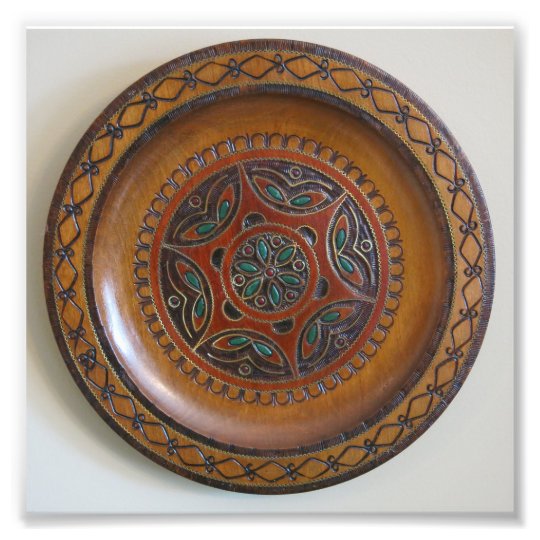 Wooden Polish Plate Design Photo Print