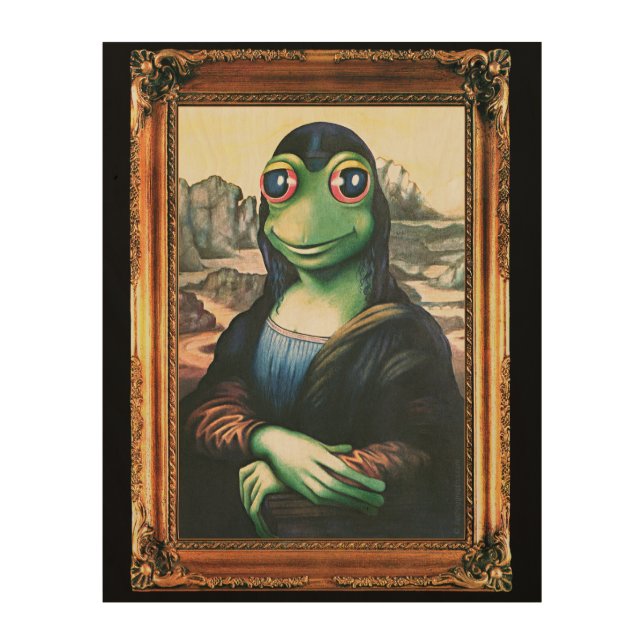 Wooden print Mona Lisa Frog 11x14 inch (Front)