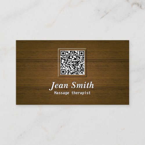 Wooden QR Code Massage Therapist Business Card