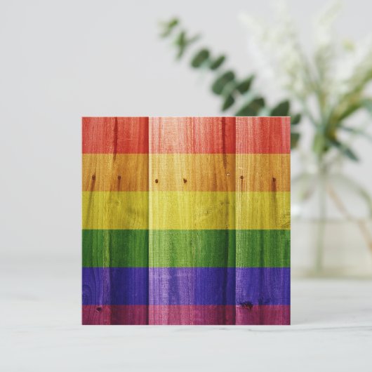 Wooden rainbow pride flag (Standing Front)