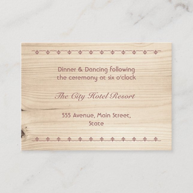 Wooden Reception Enclosure Card (Front)