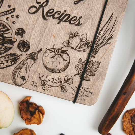 Wooden Recipe Book Peppers  (Bottom)