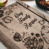 Wooden Recipe Book Peppers  (Front Left)