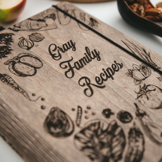 Wooden Recipe Book Peppers  (Front Left)
