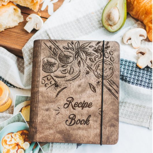 Wooden Recipe Book Spice (Front)