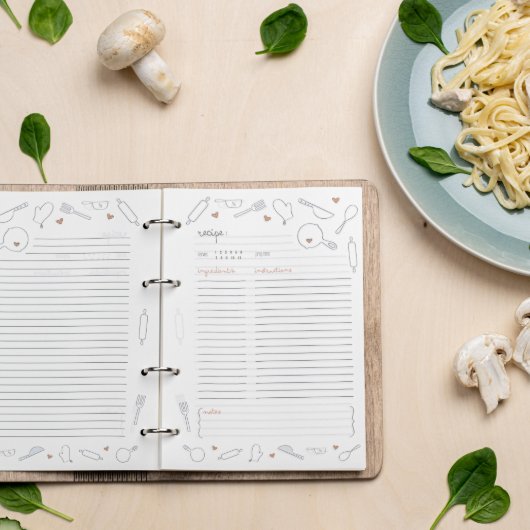 Wooden Recipe Book Spice (Recipe Pages)
